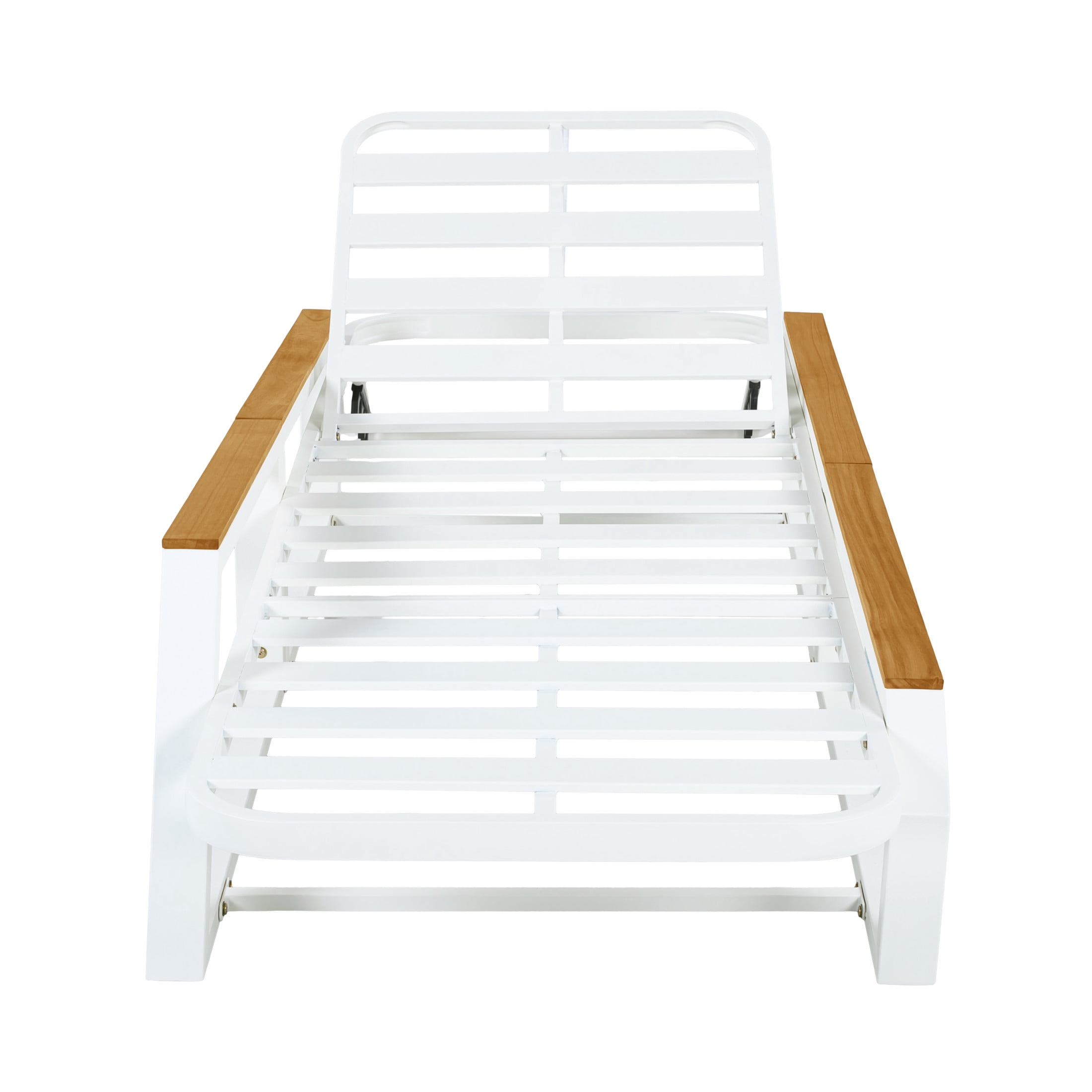 Christopher Knight Home Outdoor Chaise Lounge with 5-Position Adjustable Back, Iron Frame, White
