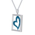 thumbnail image 4 of Sterling Silver with 1/2 CTTW Natural Blue Diamond Heart Pendant, 4 of 5