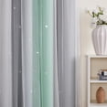 thumbnail image 3 of Cortinas para dormitorio XiDi en capas dobles tipo visillo arcoíris verde, 3 of 9
