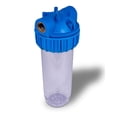 thumbnail image 5 of 10" Clear Standard Transparent Whole House Water Filter System with Presser Relief Button, 3/4” Inlet/Outlet Brass Port & 5 Micron Pleated Sediment Water Cartridge, Meets NSF Standards & Regulations, 5 of 9