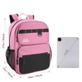 thumbnail image 3 of Heavy Duty Multipocket Backpack with Front Zippered Pockets and Side Mesh Pockets in Pink, 3 of 6
