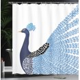 thumbnail image 4 of Ambesonne Animal Shower Curtain, Exotic Peacock Feather, 69"Wx70"L, Dark Blue Blue and Black, 4 of 5