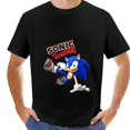 thumbnail image 4 of Camiseta clásica S-Sonic The Cool H-Hedgehog para hombre y mujer, ropa combinada para parejas, cuello de manga corta, moda de algodón, 4 of 5