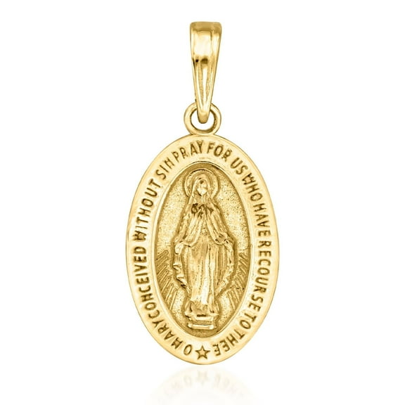 Ross-Simons 10kt Yellow Gold Miraculous Medal Pendant, Women's, Adult