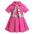 thumbnail image 2 of FYMNSI Jungle Safari Wild One Outfits for Baby Girl Short Sleeve A-line Pleated Dress with Hat Baby Girl Clothes 6-12 Months, 2 of 7