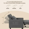 thumbnail image 2 of 3-in-1 Convertible Chair Bed Sleeper - Plush Accent Chair to Lounger to Single Bed, Space-Saving Folding Chair with Breathable Linen Fabric & Metal Frame for Apartment, Dorm, RV, Dark Gray, 2 of 9