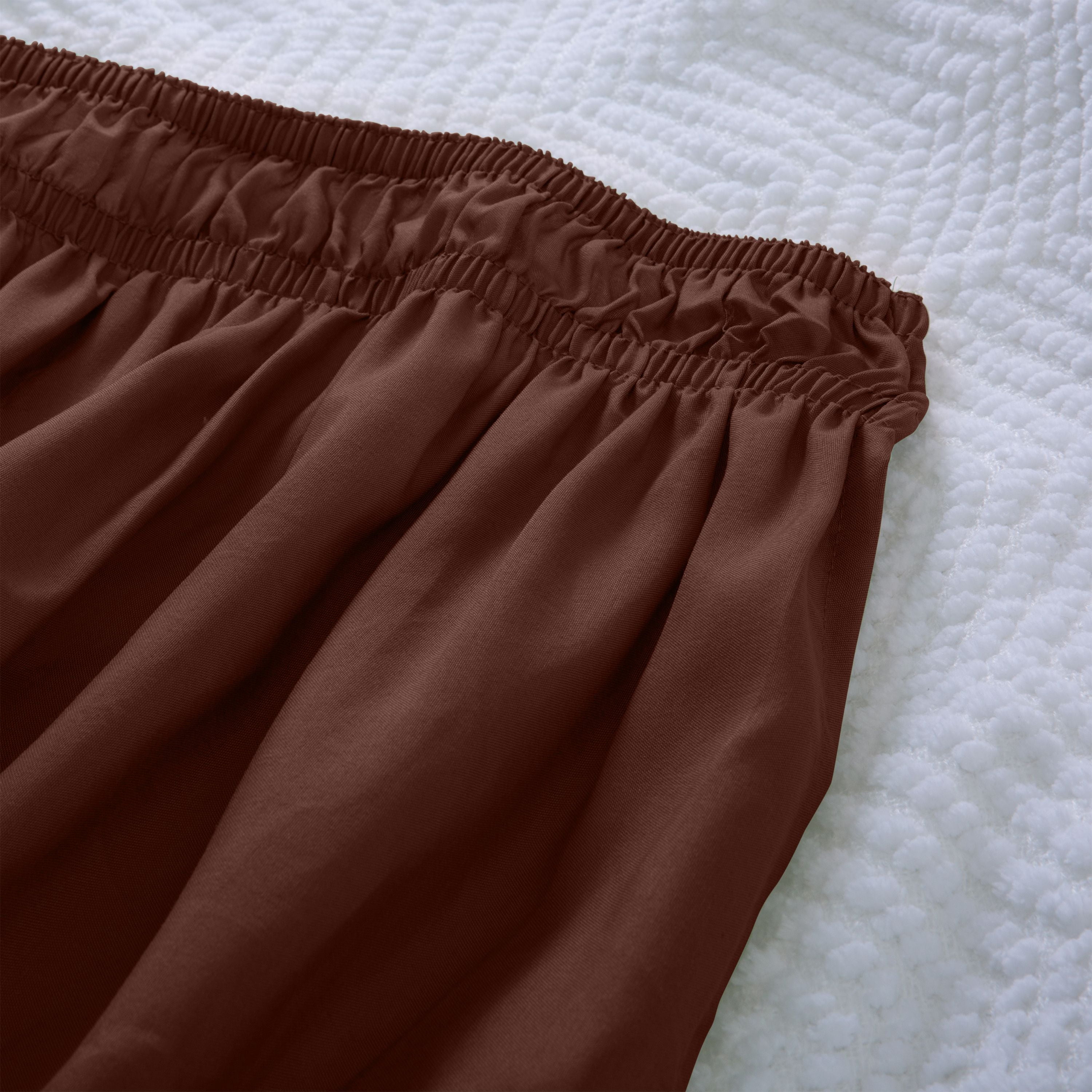 Home Details 18" Drop Wrap Around Bed Ruffle Twin/Full in Chocolate