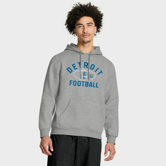 Men's Fanatics Heather Gray Detroit Lions Fumblerooski Legacy Pullover Hoodie