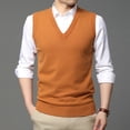 thumbnail image 3 of Dpytoraw Mens Fashion Casual Jacquard V Neck Jacquard Bottomed Plaid Shirt Sleeveless Sweater Vest, 3 of 4