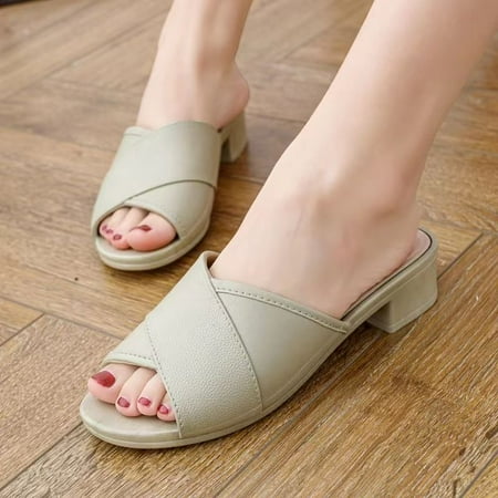 Bedroom with Heel House Shoes for Women 2024 Home Woman Slippers Slides Summer Open Toe Sandals Indoor on Promotion Top Designs