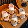 thumbnail image 6 of Otqutp Baby Dress Footwear Little/big Kids Boys Girls Sheep Print Plush Slippers Indoor Home Warm Baby Anti Slip Close Toe Open Ankles Shoes, 6 of 8