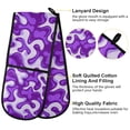 thumbnail image 4 of Dailycode Double Sided Oven Mitt with Loop Heat Resistant Kitchen Long Potholders 7" x 35" Purple Dream, 4 of 6