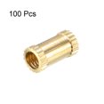 thumbnail image 3 of Unique Bargains M3 x 8mm(L) x 4mm(OD) Female Thread Brass Knurled Threaded Insert Embedment Nuts, 100 Pcs, 3 of 3