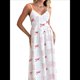 thumbnail image 2 of Vestido Bohemio de Verano 2025 para Mujer, Sin Mangas, con Estampado Floral y Fruncido Rojo M, 2 of 8