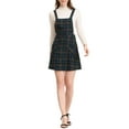 thumbnail image 5 of Allegra K Women's Plaid Button Decor A-Line Pinafore Overall Dress, 5 of 6