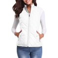 thumbnail image 2 of TrendOFT Womens Quilted Vest Stand Collar Lightweight Zip up Padded Gilet Winter Warm Sleeveless Jacket Coat White S, 2 of 6