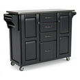 thumbnail image 1 of Hawthorne Collections Wood Kitchen Island Cart with Stainless Steel Top in Black, 1 of 4