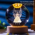 thumbnail image 3 of Harpi LED Night Light, Room Decor, Crystal Ball Night Light Engraved Holy Family Figurine Statue with Wooden Stand Color Changing Light Glass Religious Collection Catholic Church Christmas Gifts, 3 of 7