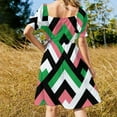 thumbnail image 4 of 2024 Pink and Green aka Tetragon Pattern Dress long sleeve dresses long dress women, 4 of 7