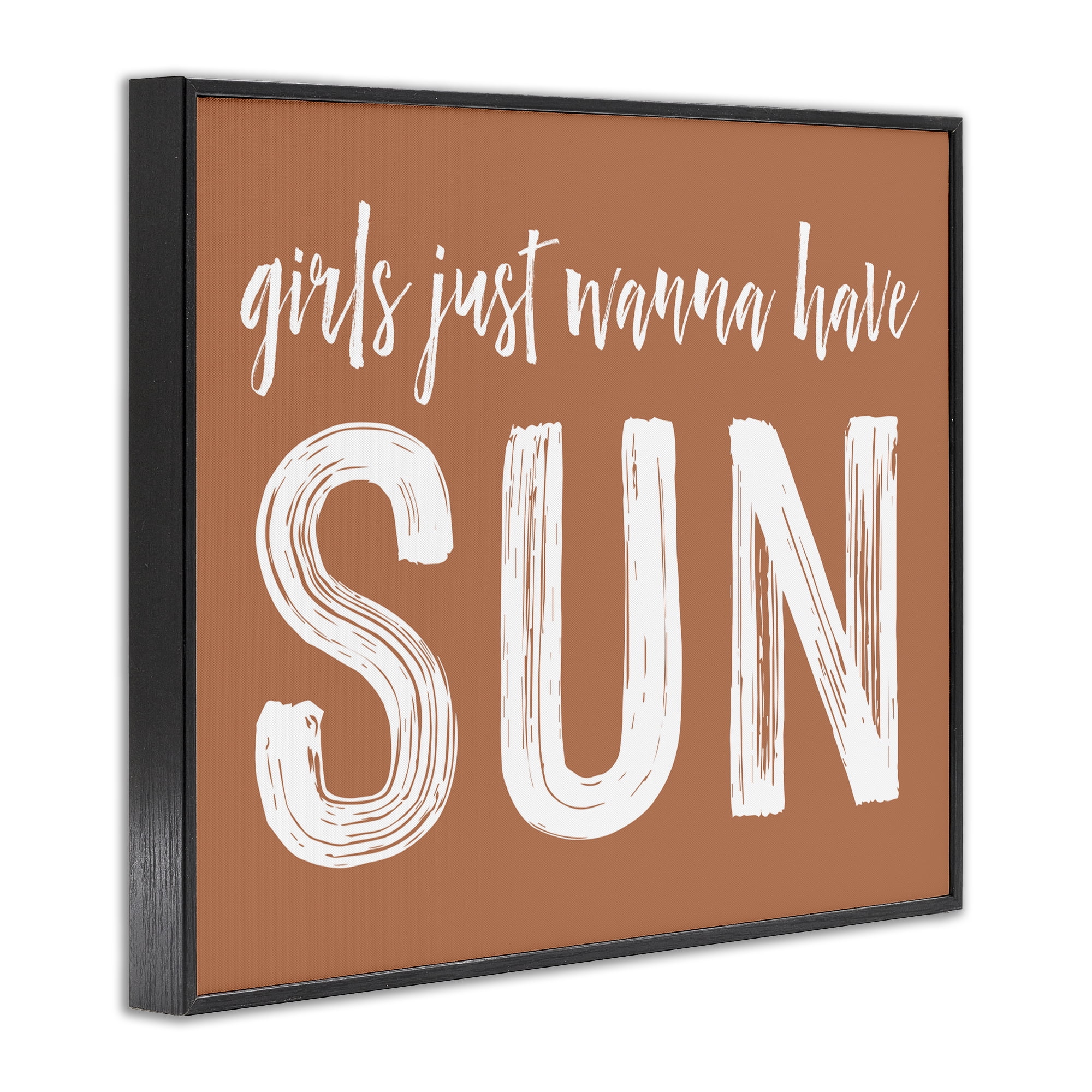 Girls Wanna Have Sun Brown Black Framed Giclee Art, design by Lettered and Lined