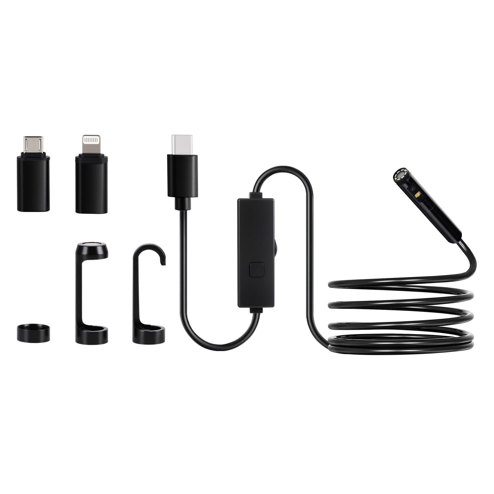 VEVOR Endoscope Camera with Light, Dual Lens Borescope for Android & IOS, 1920P HD Inspection Camera with 8 + 1 LED Lights, 2X Zoom, 10FT Snake Cable, IP67 Waterproof Snake Camera for Auto, Plumbing