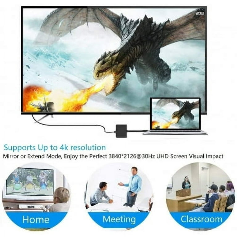 Adaptador USB-C a HDMI VGA Divisor de video HDTV Cable TV Video Hub para  Galaxy Z Flip 3, Z Fold 3 5G, convertidor de proyector compatible con  Samsung