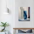 thumbnail image 3 of PRATYUS  Blue Abstract Wall Art Blue and White for Living Room Decor Modern Gray Abstract Geometric Canvas Print Picture Framed Artwork Bathroom Bedroom Home Decor 16x20 in/12x16 in, 3 of 4