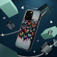 thumbnail image 4 of DistinctInk Clear Hybrid Case for Apple iPhone 13 Pro Max (6.7" Screen) - Lively Love: Graffiti Hearts in Rainbow - Lightweight Grip, 4 of 8