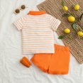 thumbnail image 3 of Kaprioy My First Easter Baby Girl Outfit Girls Clothes Bunny Embroidered Striped Short Sleeve Lapel T-shirt Shorts Outfit, 3 of 7
