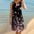 thumbnail image 6 of Viikei Womens Dresses Short Sleeve Casual Summer,Women's Pleated Short Sleeve Dress,Women's Round Neck Sleeveless Gradient Tie Dyed Beach Dress Black XXL, 6 of 6