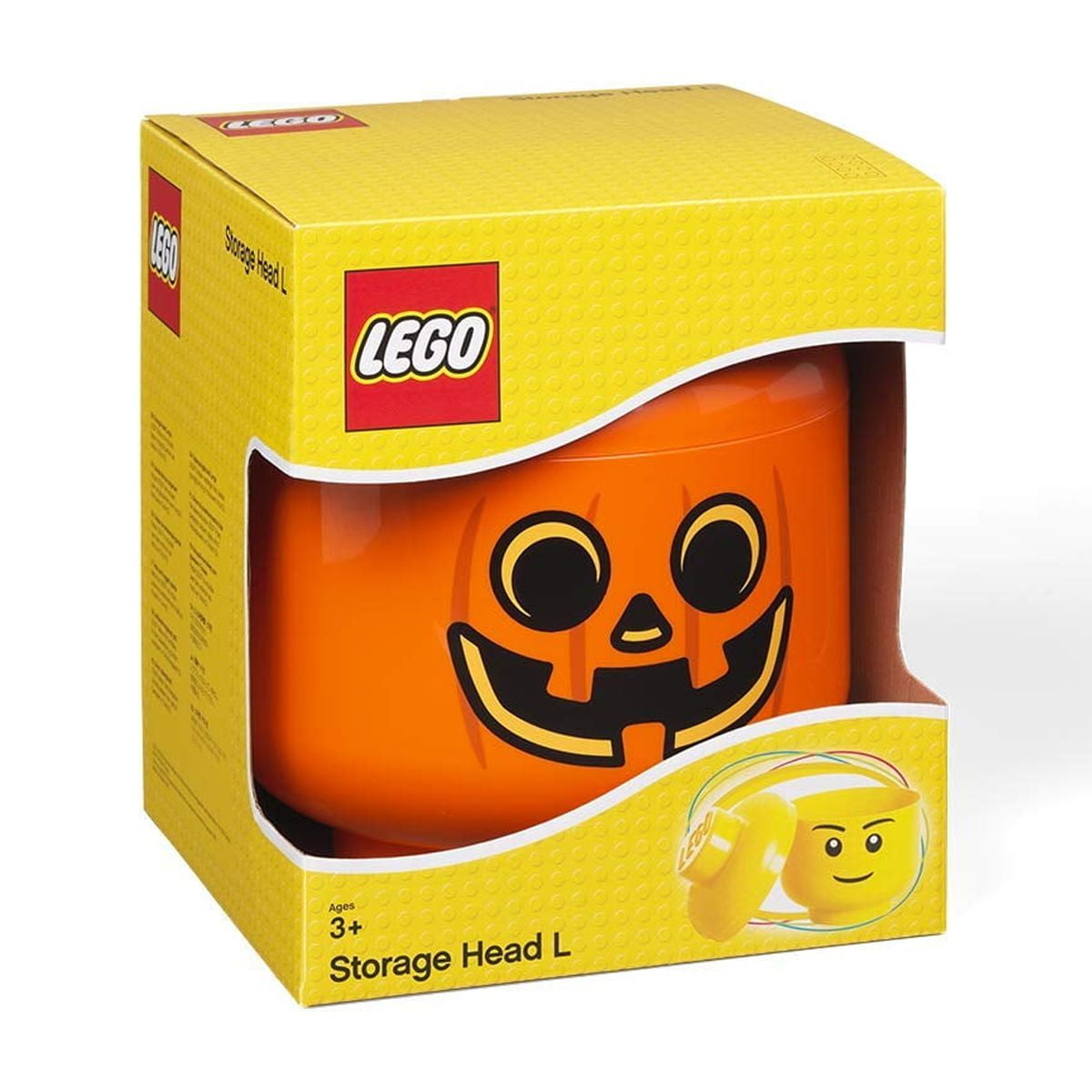 LEGO Large 9 x 10 Inch Plastic Storage Head | Pumpkin