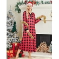 thumbnail image 4 of Oudiya Womens Long Nightgown Striped Nightshirt V-Neck Botton Down Loungewear Casual Sleepwear with Pockets, S-4XL, 4 of 6