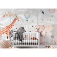 thumbnail image 5 of Mural personalizado de alta gama de Milofi, jirafa de selva tropical, papel tapiz de dibujos animados cálidos, decoración del hogar para habitación de niños, 5 of 5
