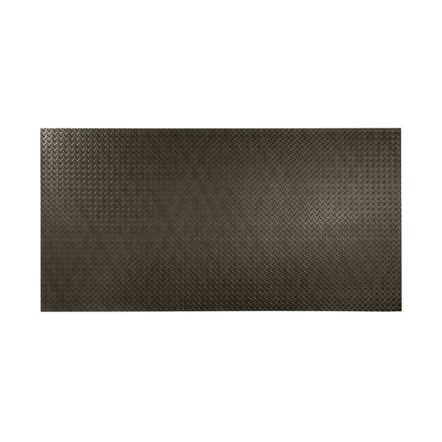 FASÄDE Easy Installation Diamond Plate Smoked Pewter Wall Panel (4' x 8' Panel)