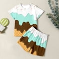 thumbnail image 4 of Tiijoy Girls Summer Outfits Ice-Cream Print Short Sleeve T Shirt Shorts Set, Sizes 2-12, 4 of 5