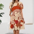 thumbnail image 2 of Mushrooms & Tiny Friends Sundress Short Sleeve Dress Summer Women Clothes Dress for Women Dresses, 2 of 7