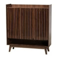 thumbnail image 2 of Baxton Studio Delaire Mid-Century Modern Walnut Brown Finished Wood Shoe Cabinet, 2 of 11