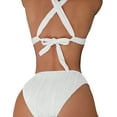 thumbnail image 3 of Cathalem Bathing Suit for Women 2 Piece Bikini Bikini Sets for Women Swimsuit Two Pieces Bathing Suits(White,L), 3 of 5