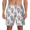 thumbnail image 2 of Goofa Tulips Flowers Printed Men's Swim Trunks Board Shorts Quick Dry Mens Swimming Trunks with Compression Liner,Breathable Fit Hawaii Beach Shorts-Small, 2 of 9