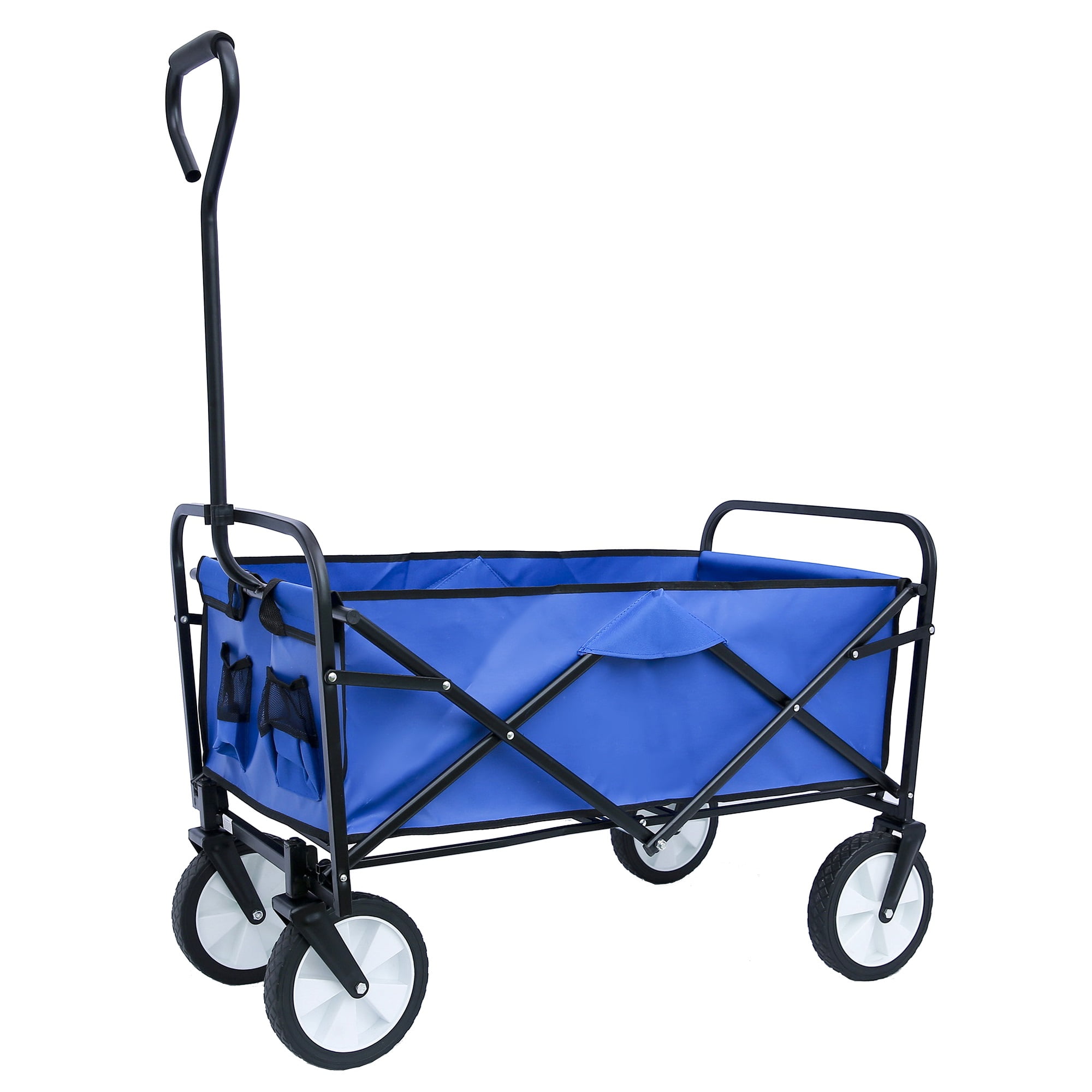 XGeek Folding Wagon Garden Shopping Beach Cart, Collapsible Folding