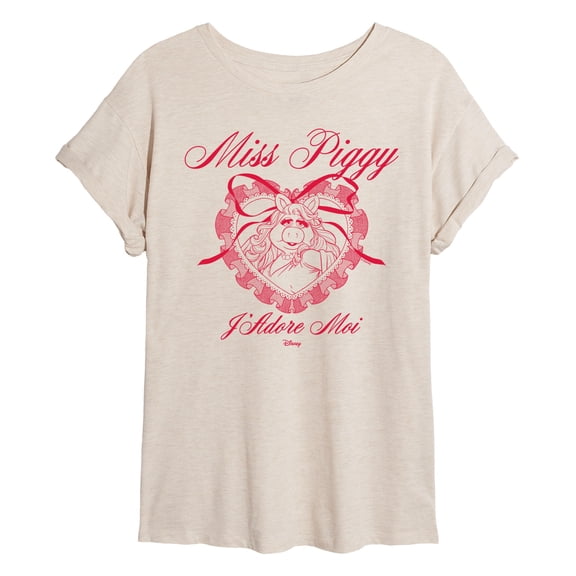 The Muppets - Coquette Miss Piggy - Juniors Oversized Graphic T-Shirt