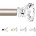 thumbnail image 1 of TRAHOO-Champagne Gold Curtain Rods 66 to 120 Inch,3/4 Inch Adjustable Curtain Rod,Modern Single Window Curtain Rod,Heavy Duty Curtain Rods,Acrylic Finials Decorative Drapery Rods 36-120\u201d,Champag, 1 of 4