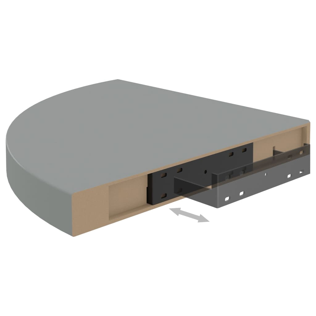 vidaXL Floating Corner Shelf Oak 9.8"x9.8"x1.5" MDF