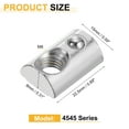 thumbnail image 2 of Uxcell M8 T Spring Nut, 25 Pack 4545 Series Half Round Roll in Spring Nut, Carbon Steel Nickel Plated Roll Ball Elastic Nut with Slot 10mm for 4545 Series Aluminum Extrusion Profile, 2 of 7
