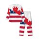 thumbnail image 1 of Balery USA Canada Flag Pijama para Hombre de Dos Piezas con Manga Larga, Conjunto de Dormir y Descanso Suave con Bolsillos-X-Large, 1 of 7