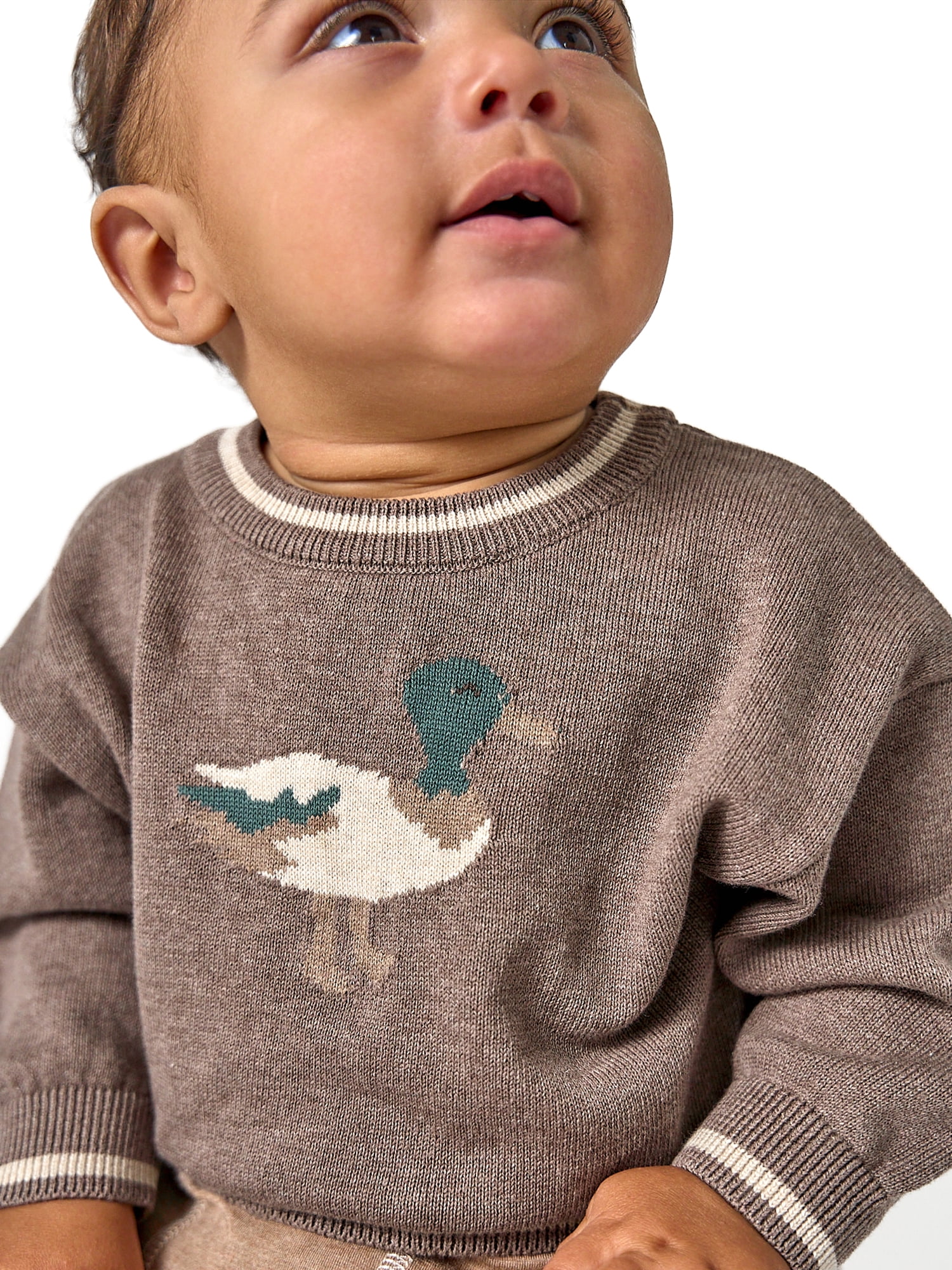Modern Moments by Gerber Baby Boy Jaquard Sweater with Tipping Detail, Sizes 0/3 Months - 24 Months