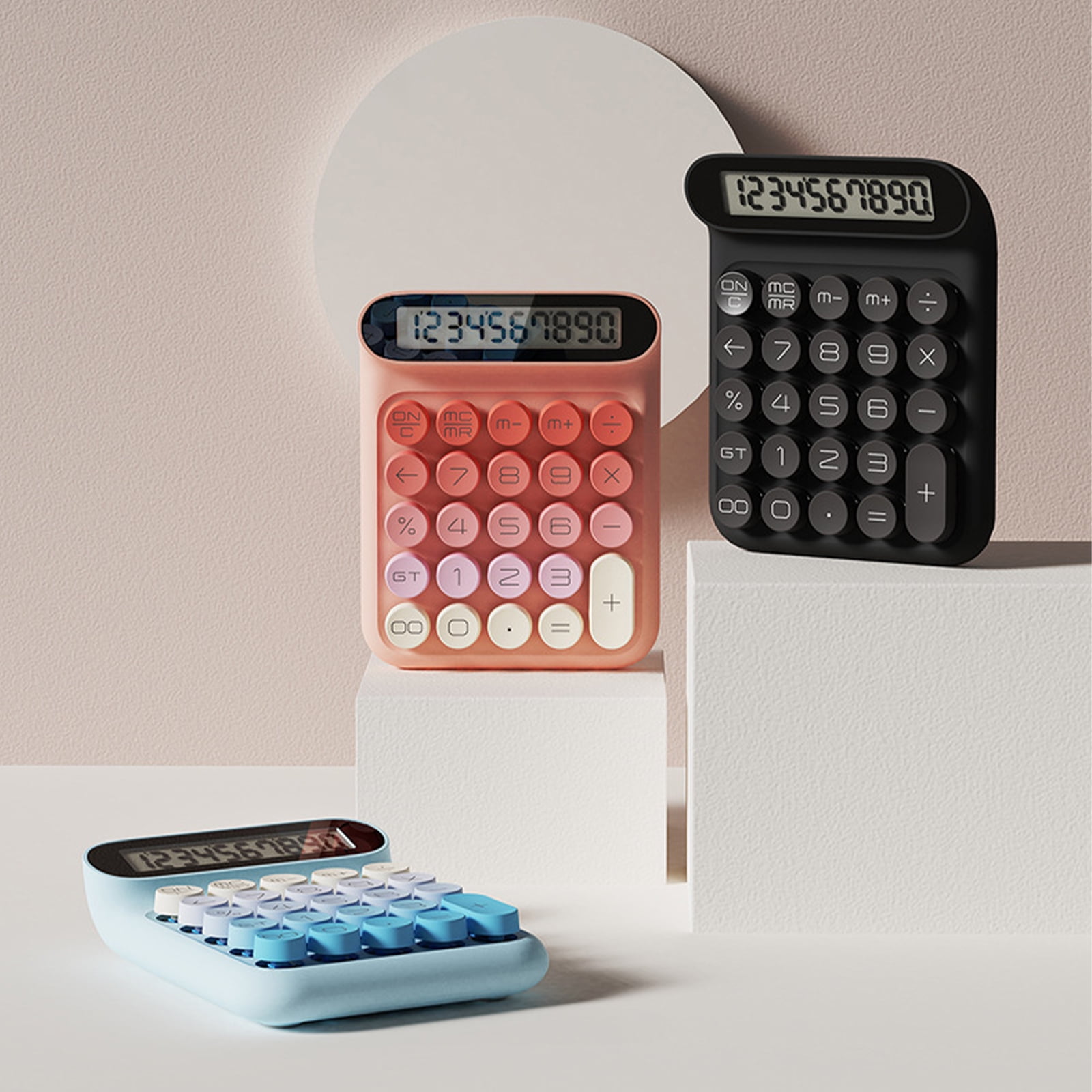 Shock Resistant Mechanical Key Calculator ABS Plastic Build Long Comfort Key Tactiles Response Clear Screen Equipment