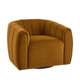 thumbnail image 2 of Rune Modern 360-Degree Swivel Barrel Club Chair, Velvet Upholstered Accent Chair, Turmeric, 2 of 8