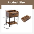 thumbnail image 3 of Giantex Narrow Bedside Table, Nightstand w/Charging Station, Side End Table w/Metal Frame, 3 of 9