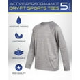 thumbnail image 2 of iXtreme Boys' Active T-Shirts - 5 Pack Performance Dry Fit Long Sleeve Sports Tees for Boys (6-18), 2 of 7